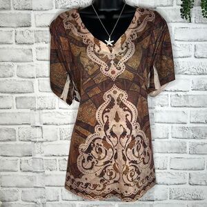 Appropriate Behavior Boho Tee Tshirt Top Paisley Size 4X 26W
